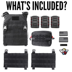 Ktactical Molle Padded Breathable Mesh Plate Carrier Loadout Kit