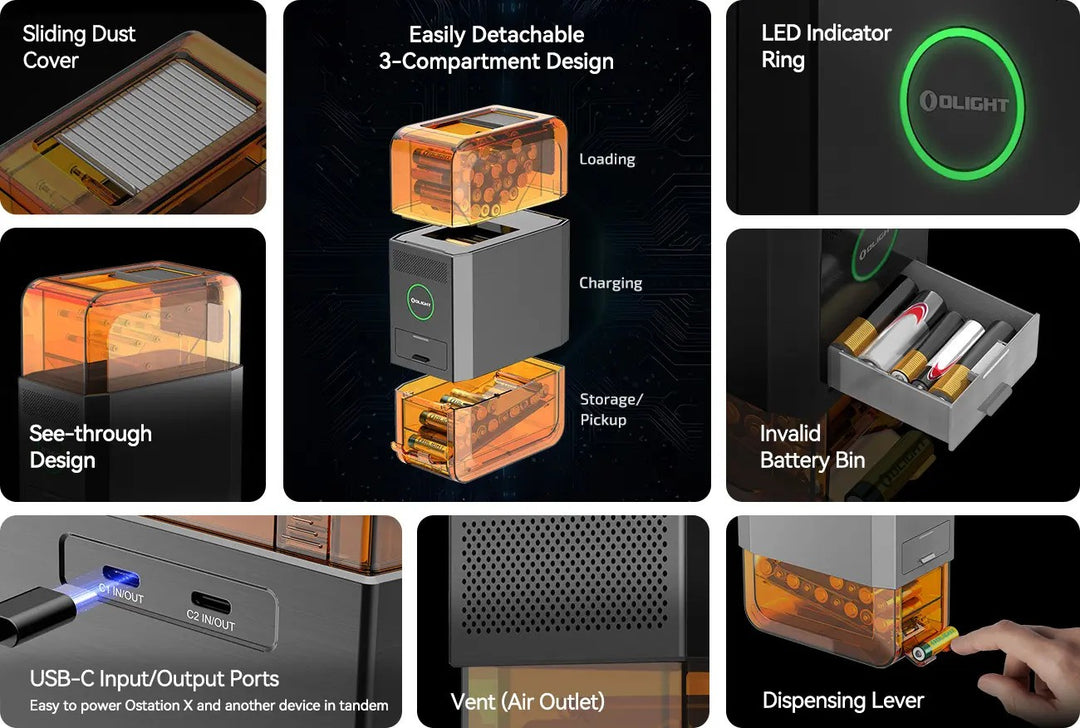 Olight Ostation X 3-in-1 AA Battery Charging Compartment