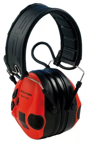 3M Peltor SportTac Electronic Earmuffs (Black/Red) - Bang Bang Airsoft