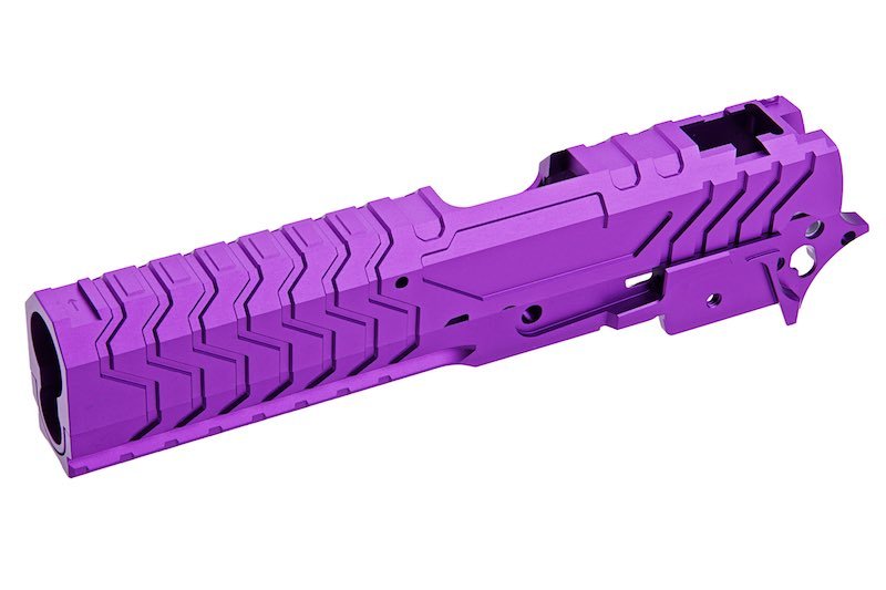 5KU Tokyo Marui Hi Capa GBB Aluminum Slide & Frame (Martix Type) - Purple - Bang Bang Airsoft