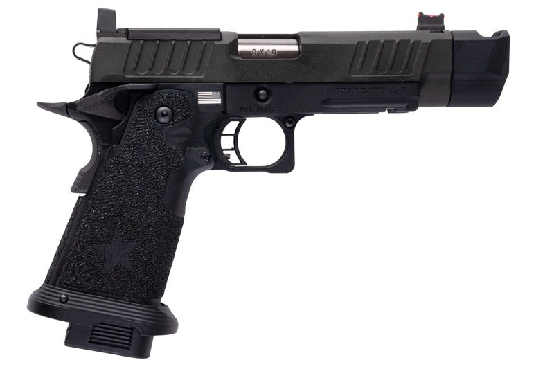 EMG 6mm Pro Shop Staccato P w/ Comp SOC GBB Pistol w/ Hand-Made Stippling Grip - BK (by Army Armament)