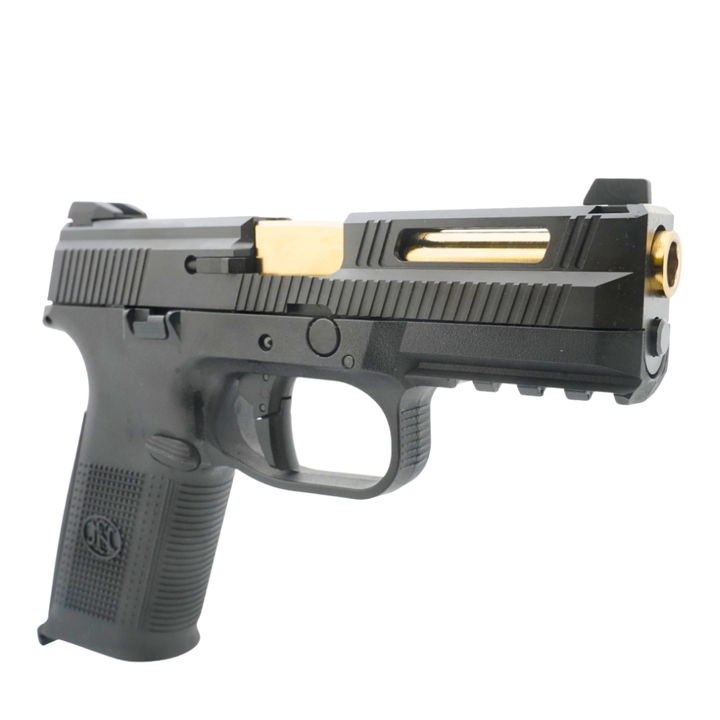 Cybergun Steel S-style FNS-9 Gas Blowback Airsoft Pistol - Black / Gold