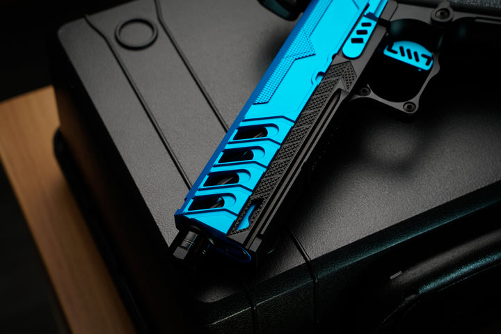 Bang Bang Custom Dr. Black Aluminum Slide Type W Optic Ready Hi-Capa 5.1 GBBP - Aqua Black