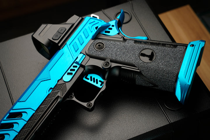 Bang Bang Custom Dr. Black Aluminum Slide Type W Optic Ready Hi-Capa 5.1 GBBP - Aqua Black