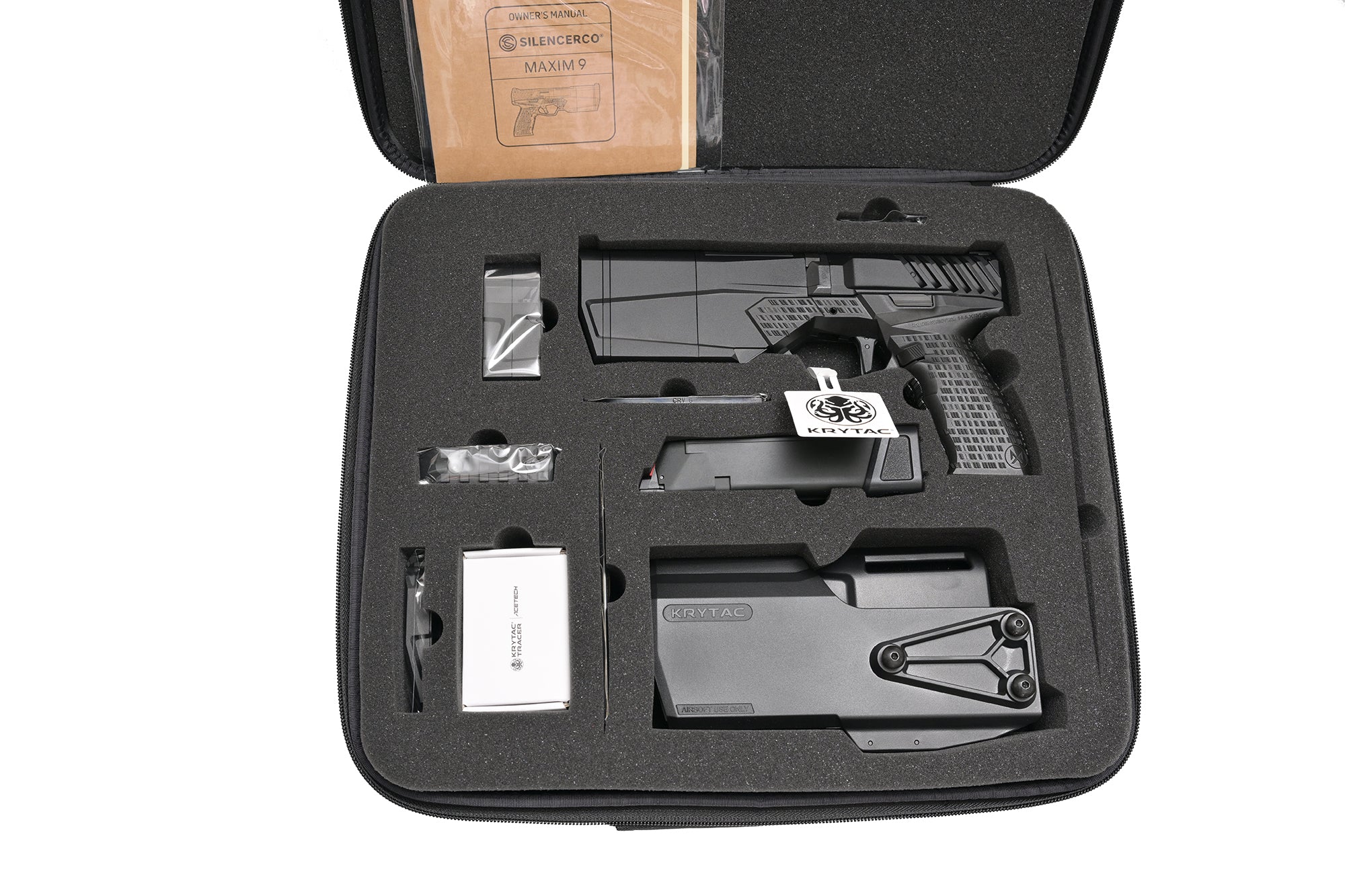 SilencerCo MAXIM 9 Deployment Pack (Green Gas GBB Airsoft Pistol) - by Krytac