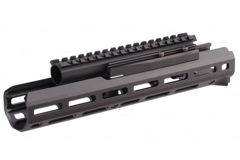 Hephaestus AK M-LOK 10.5" Handguard Set with Railed Gas Tube (Type III Hard-coat Anodized) for Tokyo Marui AK GBB Series