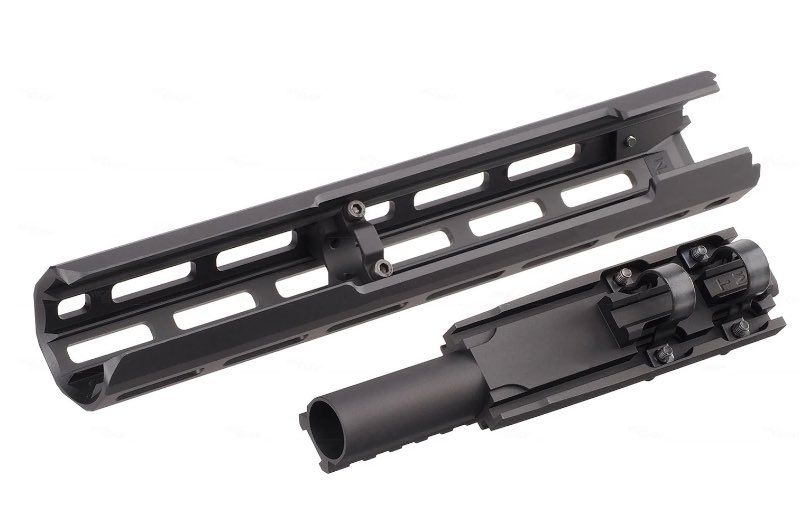 Hephaestus AK M-LOK 10.5" Handguard Set with Railed Gas Tube (Type III Hard-coat Anodized) for Tokyo Marui AK GBB Series