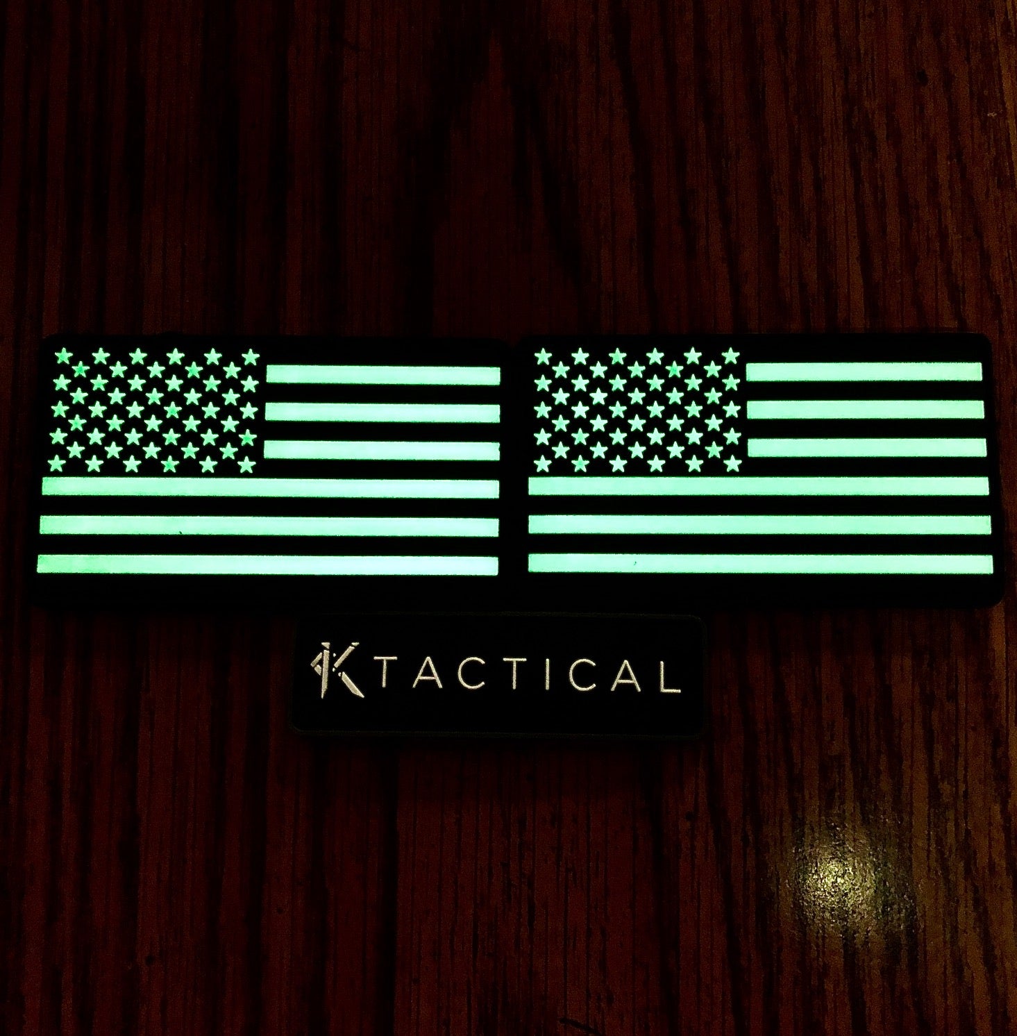 KTactical Glow in the Dark Tactical USA Flag Patch (Forward Flag)