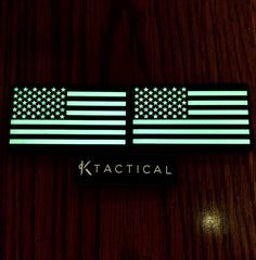 KTactical Glow in the Dark Tactical USA Flag Patch (Forward Flag)
