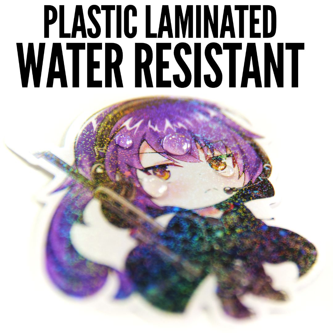 KTactical Anime Tactical Gun Girl Kawaii Waterproof Holographic Sparkle Sticker Set (8 Pack)