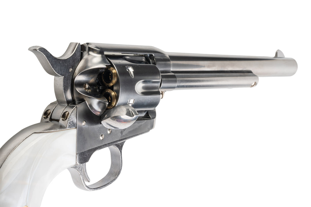 Marushin SAA 1st Gen.Late Cavalry Gas Revolver (Silver, Pearl Grip)