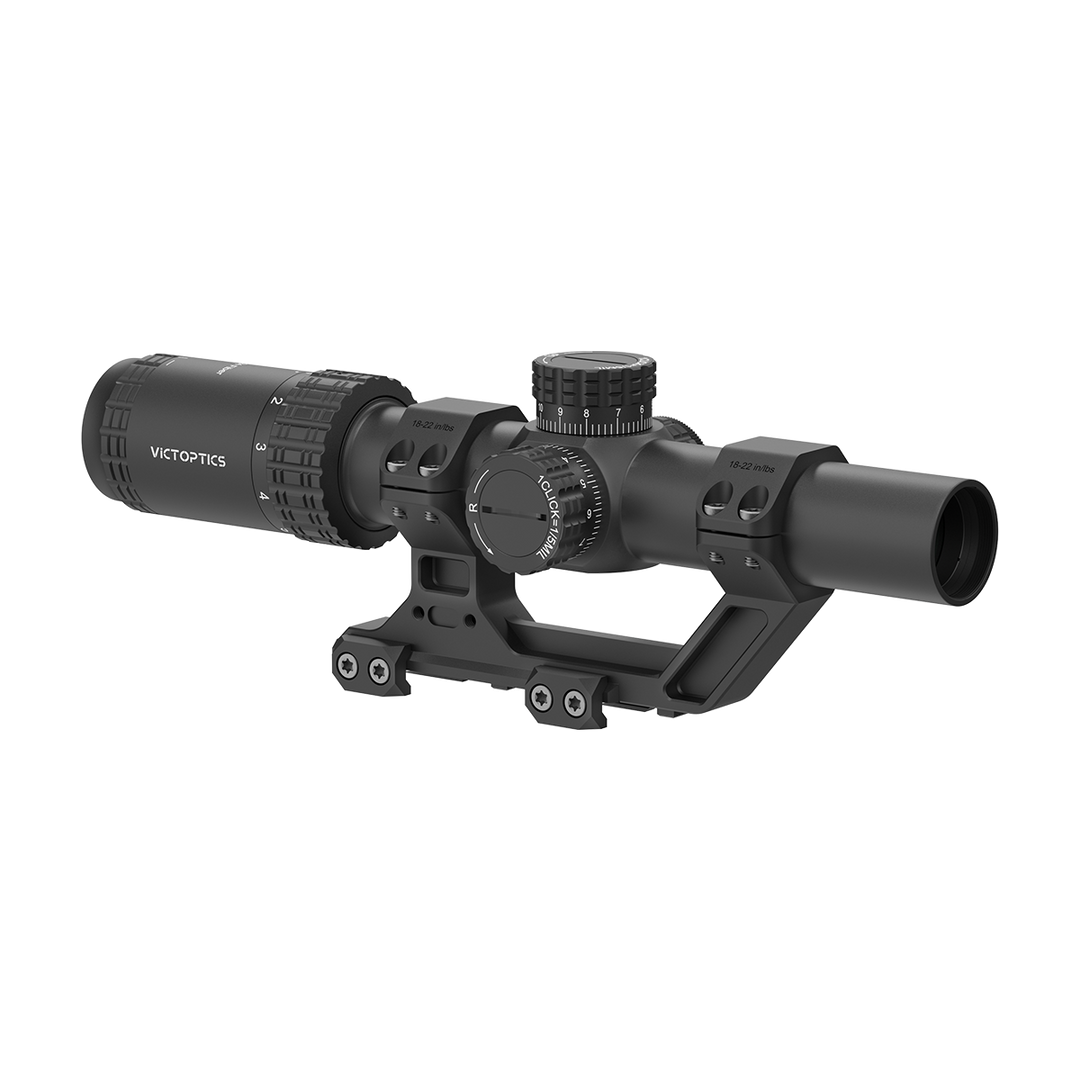 Victoptics S6 1-6x24i Fiber LPVO SFP Rifle Scope w/ 1-Piece Extreme High Picatinny AR Mount Kit