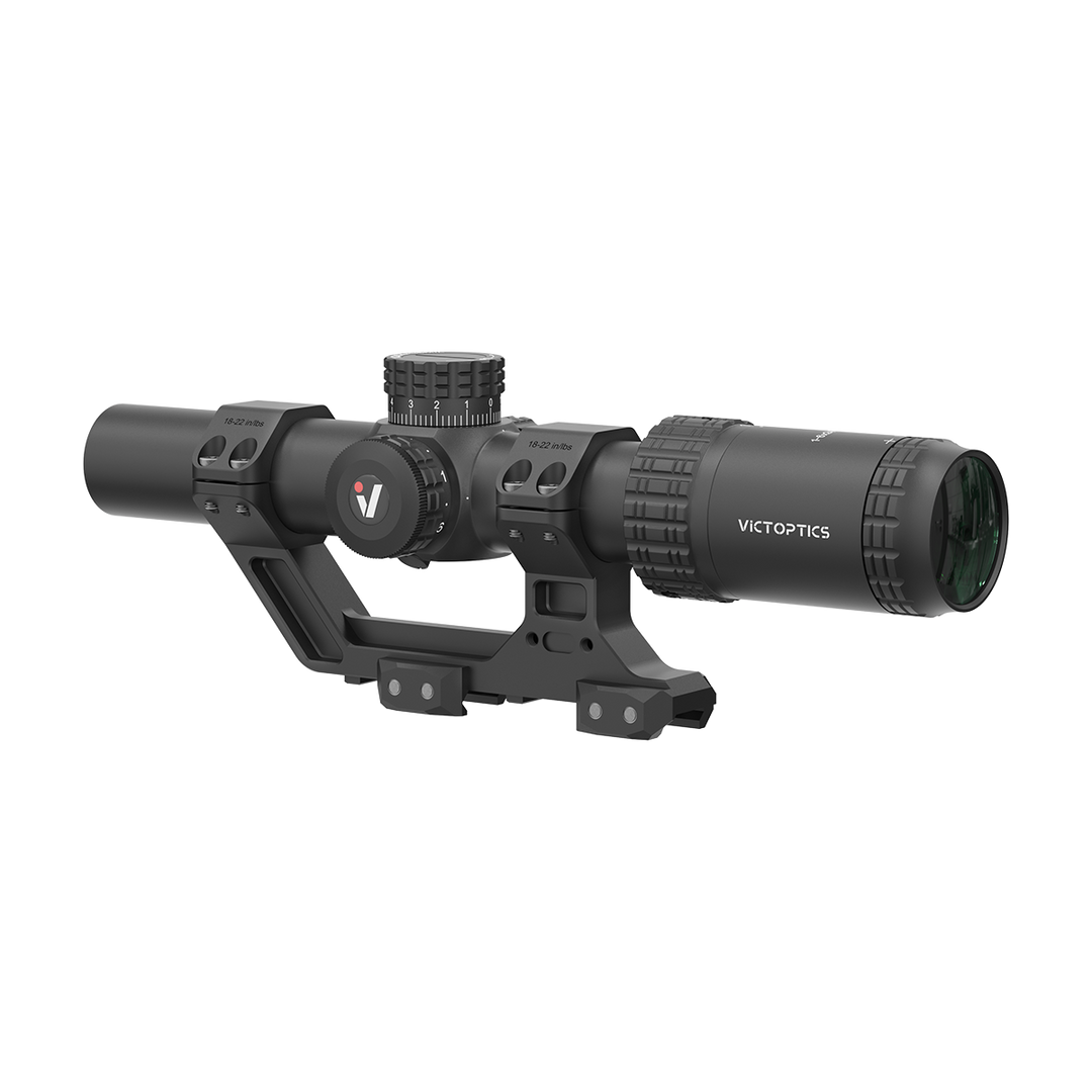 Victoptics S6 1-6x24i Fiber LPVO SFP Rifle Scope w/ 1-Piece Extreme High Picatinny AR Mount Kit