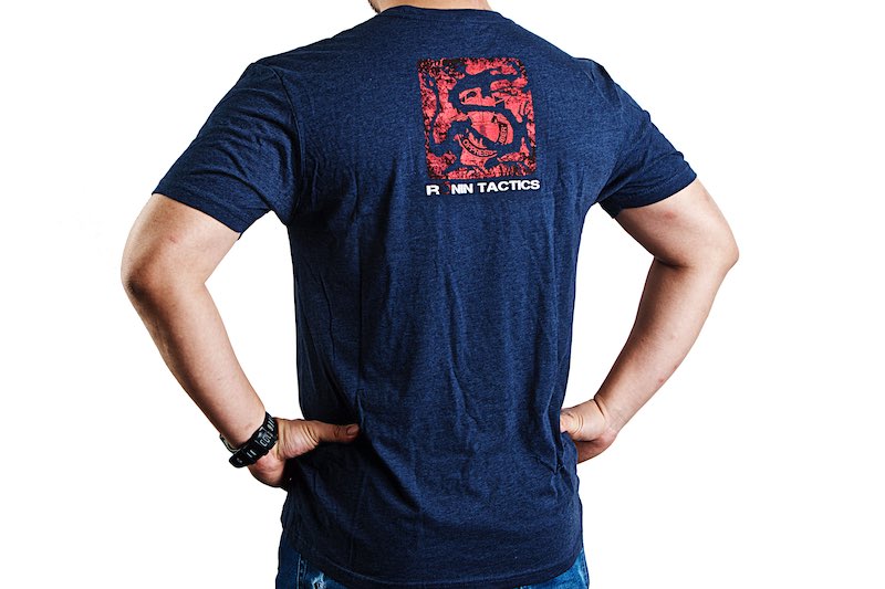 Ronin Tactics 'Vintage' T-Shirt (Midnight Navy Blue, L Size)