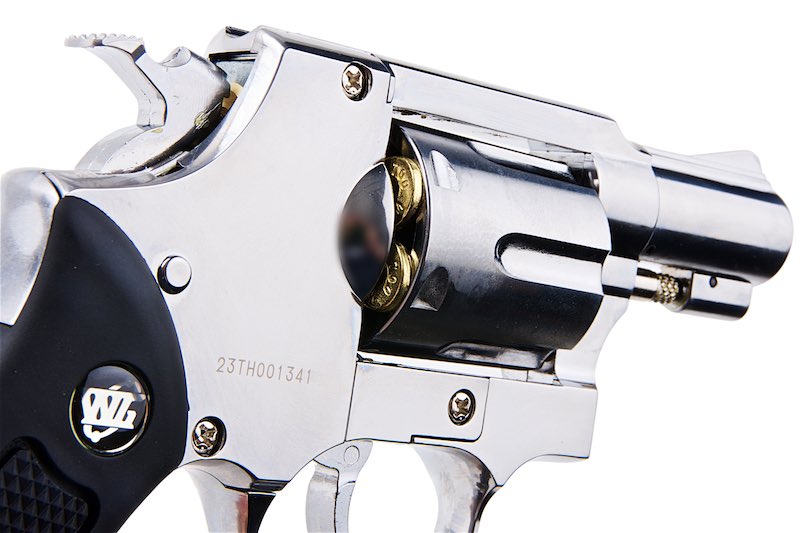 WinGun Airsoft Revolver CO2 733 (2 inch, Black Grip, 6mm Version) - Silver