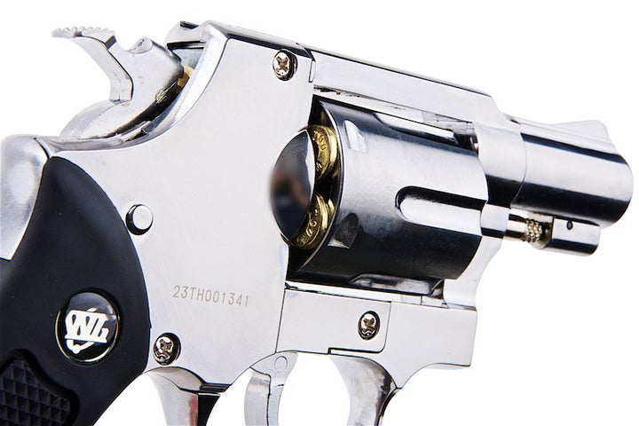 WinGun Airsoft Revolver CO2 733 (2 inch, Black Grip, 6mm Version) - Silver