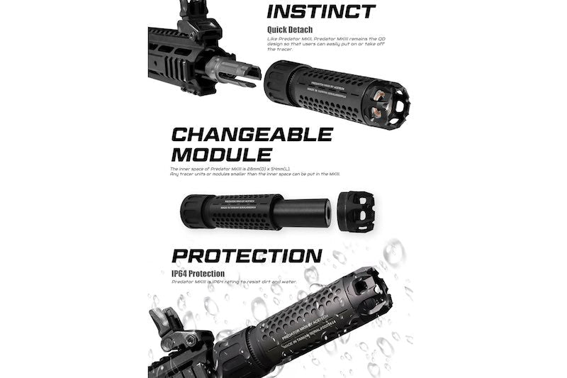 ACETECH Predator MKIII Tracer Suppressor Unit w/ Bifrost M (RGB Rainbow, M14CCW) - Tan - Bang Bang Airsoft
