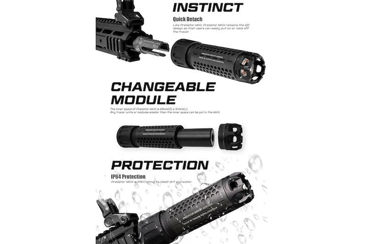 ACETECH Predator MKIII Tracer Suppressor Unit w/ Bifrost M (RGB Rainbow, M14CCW) - Tan - Bang Bang Airsoft