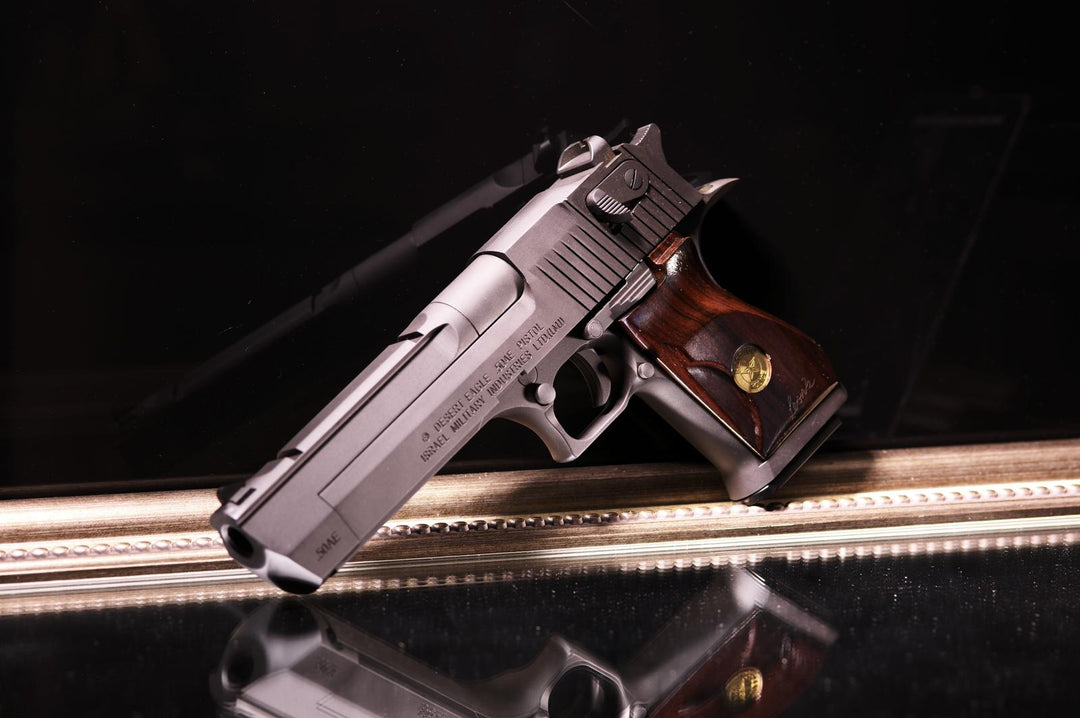 AG/ ALC Custom Full Steel Desert Eagle .50AE Pistol with Wood Grip ( Matt Black ) - Bang Bang Airsoft