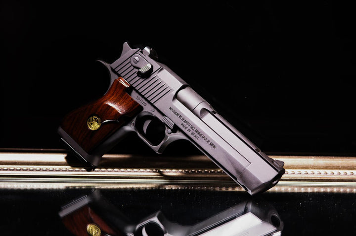 AG/ ALC Custom Full Steel Desert Eagle .50AE Pistol with Wood Grip ( Matt Black ) - Bang Bang Airsoft