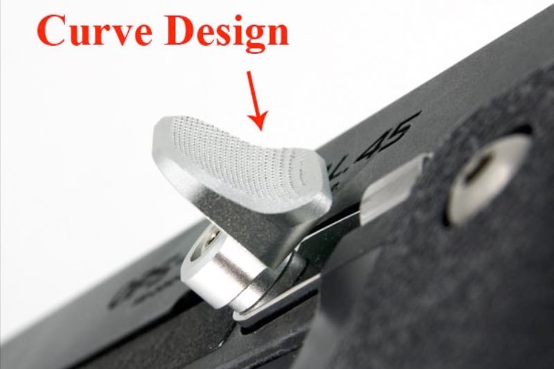 AIP Tokyo Marui Hi Capa / 1911 GBB Airsoft Slide Stop with Thumb Rest (Stainless Steel) - Silver - Bang Bang Airsoft