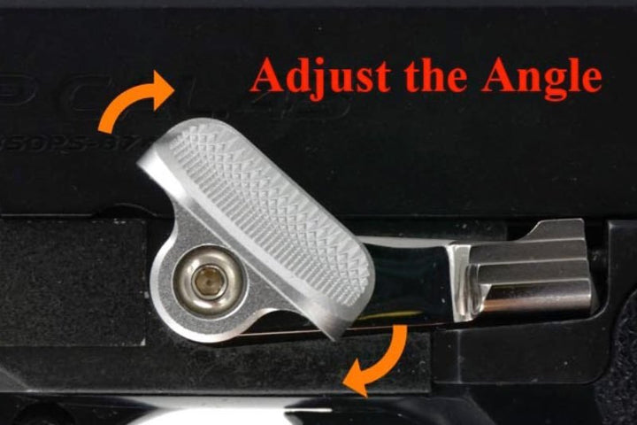 AIP Tokyo Marui Hi Capa / 1911 GBB Airsoft Slide Stop with Thumb Rest (Stainless Steel) - Silver - Bang Bang Airsoft
