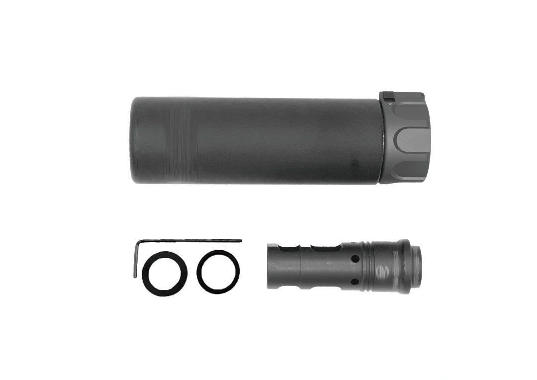 Angry Gun Socom556 Mini Dummy Silencer with Flash Hider (14mm CCW) 2026 Edition - Bang Bang Airsoft