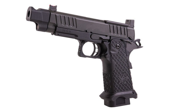 Army Armament Staccato C2 2011 with Compensator Gas Airsoft Pistol - Black (R612 - 4) (T8 Upgrade) - Bang Bang Airsoft