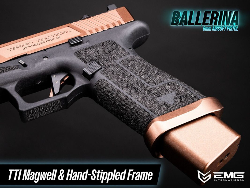 Army Armament TTI Ballerina G17 CNC GBB Pistol Airsoft - Black (Licensed by EMG)