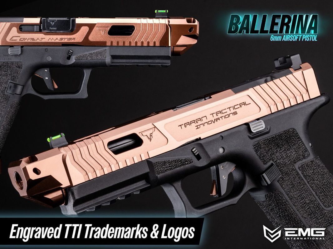 Army Armament TTI Ballerina G17 CNC GBB Pistol Airsoft - Black (Licensed by EMG)