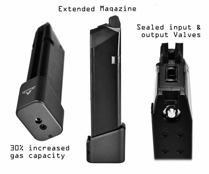 Army Armament TTI Ballerina G17 Gas Extended Magazine (Black, 28rds) (Licensed by EMG)