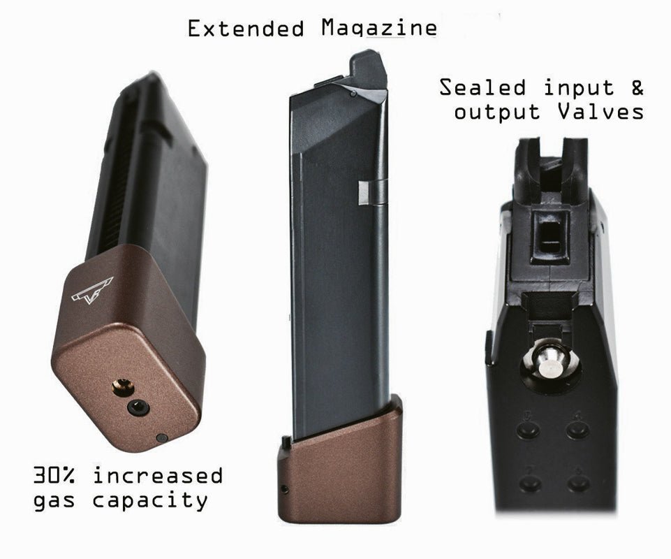 Army Armament TTI Ballerina G17 Gas Extended Magazine (Bronze, 28rds) (Licensed by EMG) - Bang Bang Airsoft