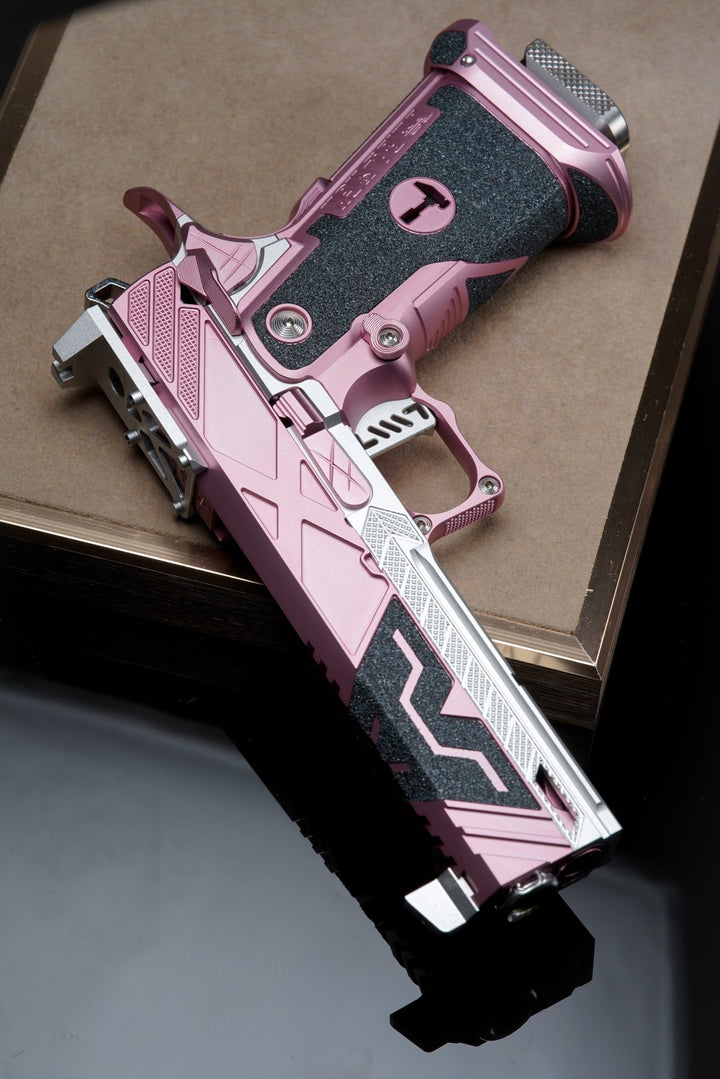 Bang Bang Custom Dr. Black Aluminum Slide Type X Optic Ready Hi - Capa 5.1 GBBP - Pink Silver - Bang Bang Airsoft