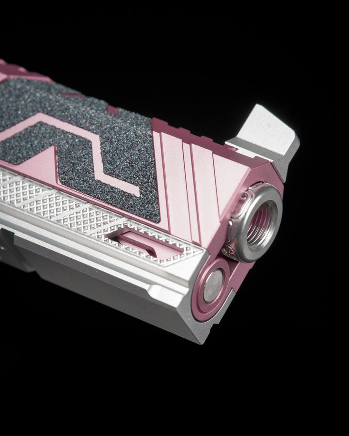 Bang Bang Custom Dr. Black Aluminum Slide Type X Optic Ready Hi - Capa 5.1 GBBP - Pink Silver - Bang Bang Airsoft