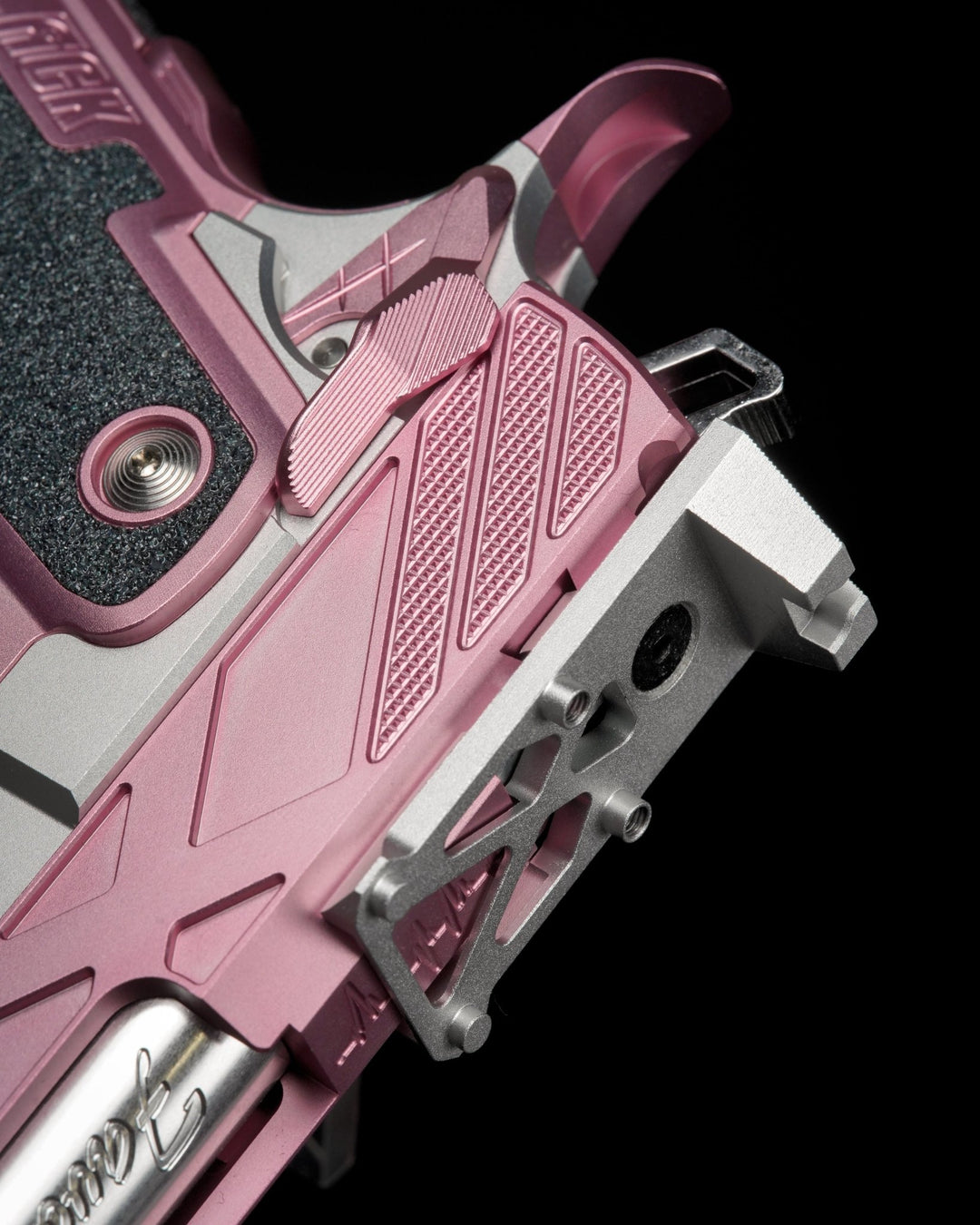 Bang Bang Custom Dr. Black Aluminum Slide Type X Optic Ready Hi - Capa 5.1 GBBP - Pink Silver - Bang Bang Airsoft