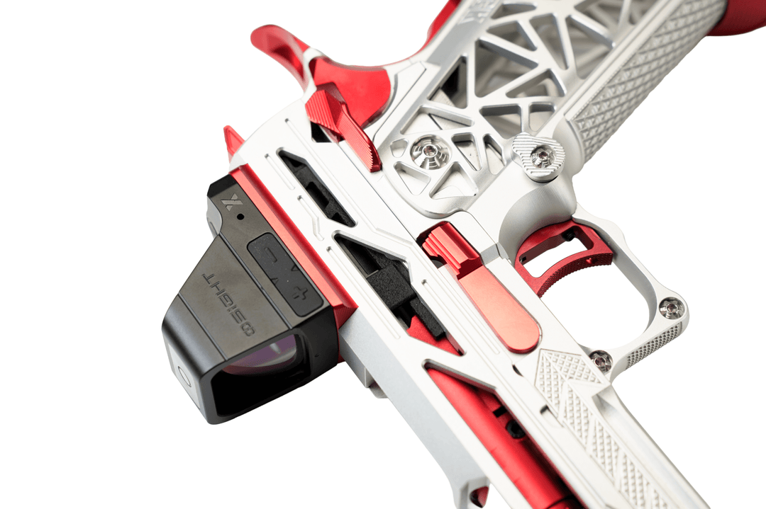 Bang Bang Custom Dr Black Optic Ready Aluminum Type Y Hi-capa 4.3 GBBP Sliver Red with Osight X Green Dot - Bang Bang Airsoft