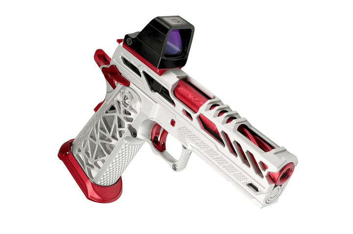 Bang Bang Custom Dr Black Optic Ready Aluminum Type Y Hi-capa 4.3 GBBP Sliver Red with Osight X Green Dot - Bang Bang Airsoft
