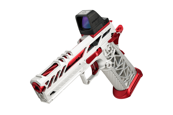 Bang Bang Custom Dr Black Optic Ready Aluminum Type Y Hi-capa 4.3 GBBP Sliver Red with Osight X Green Dot - Bang Bang Airsoft