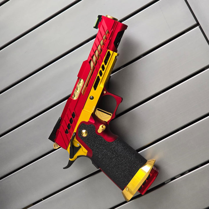 Bang Bang Custom Dr. Black Type 706 Style Hi - Capa 5.1 (TM Base) - Red & Gold - Bang Bang Airsoft