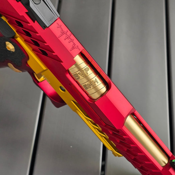 Bang Bang Custom Dr. Black Type 706 Style Hi - Capa 5.1 (TM Base) - Red & Gold - Bang Bang Airsoft