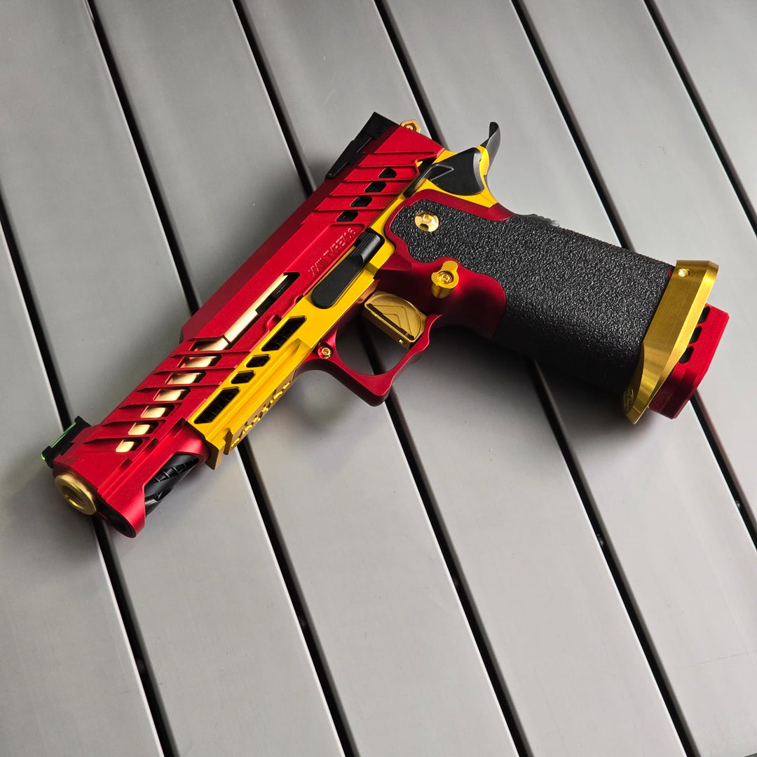 Bang Bang Custom Dr. Black Type 706 Style Hi - Capa 5.1 (TM Base) - Red & Gold - Bang Bang Airsoft