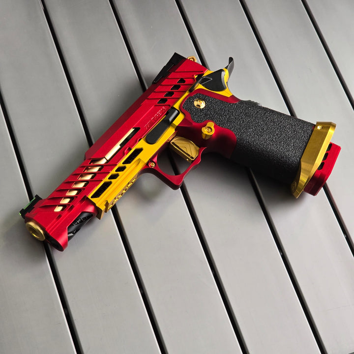 Bang Bang Custom Dr. Black Type 706 Style Hi - Capa 5.1 (TM Base) - Red & Gold - Bang Bang Airsoft