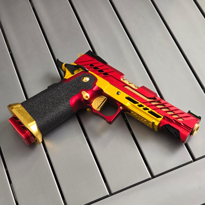 Bang Bang Custom Dr. Black Type 706 Style Hi - Capa 5.1 (TM Base) - Red & Gold - Bang Bang Airsoft