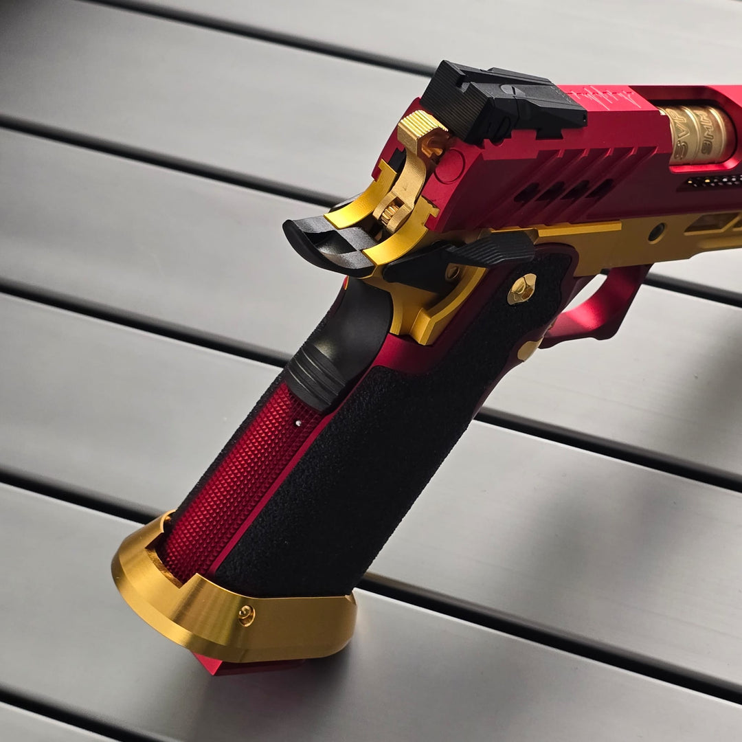 Bang Bang Custom Dr. Black Type 706 Style Hi - Capa 5.1 (TM Base) - Red & Gold - Bang Bang Airsoft