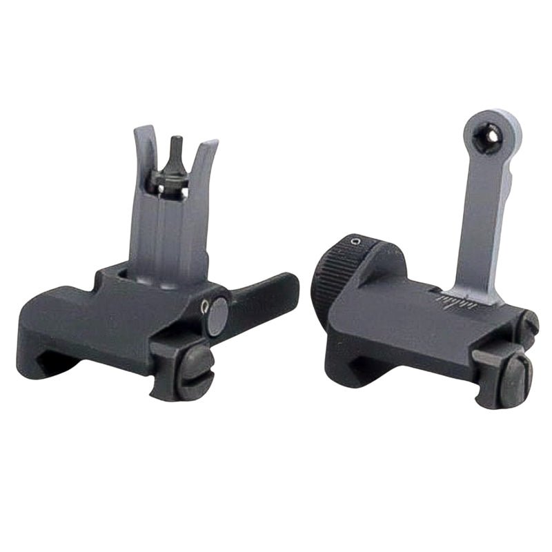 BJ TAC KAC 300 Style Folding Sight Set (Stainless Steel, Black) - Bang Bang Airsoft