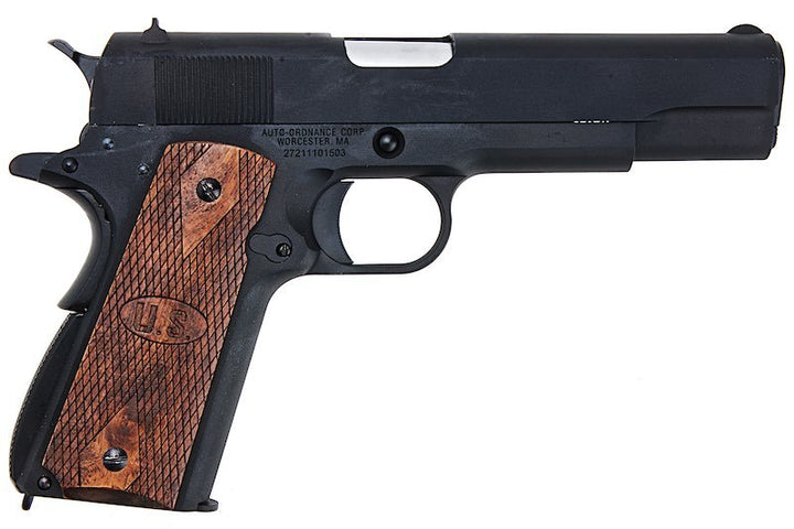 Cybergun AO 1911 GBB Airsoft Pistol (Matt Black with Wood Grip) - Bang Bang Airsoft