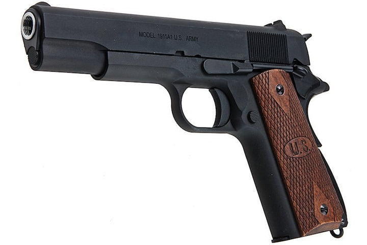 Cybergun AO 1911 GBB Airsoft Pistol (Matt Black with Wood Grip) - Bang Bang Airsoft