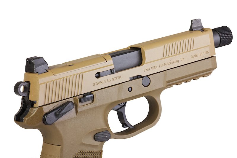 Cybergun FN Herstal FNX - 45 Tactical Airsoft Gas Blowback Pistol (by VFC) - TAN - Bang Bang Airsoft
