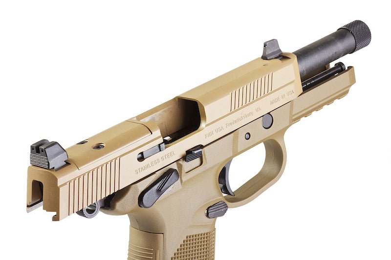 Cybergun FN Herstal FNX - 45 Tactical Airsoft Gas Blowback Pistol (by VFC) - TAN - Bang Bang Airsoft