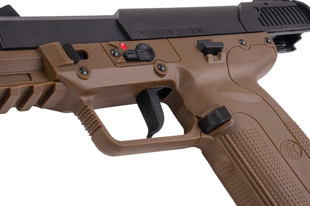 Cybergun FN Herstal Licensed Five - seveN (FN5 - 7) GBB Airsoft Pistol - Tan - Bang Bang Airsoft